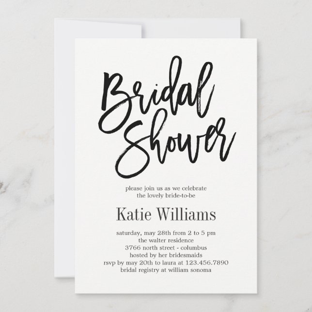 Brushed Charm EDITABLE COLOR Bridal Shower Invitation (Front)