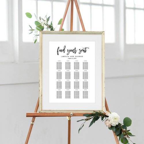 Brushed Charm EDITABLE COLOR Seating Chart Poster