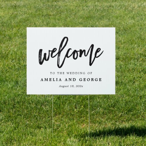 Brushed Charm EDITABLE COLOR Welcome Yard Sign