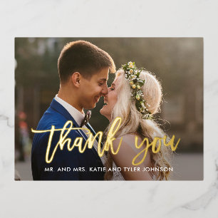 Brushed Charm FOIL Thank You Postcard