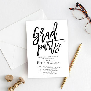 Brushed Charm Graduation Party Invitation