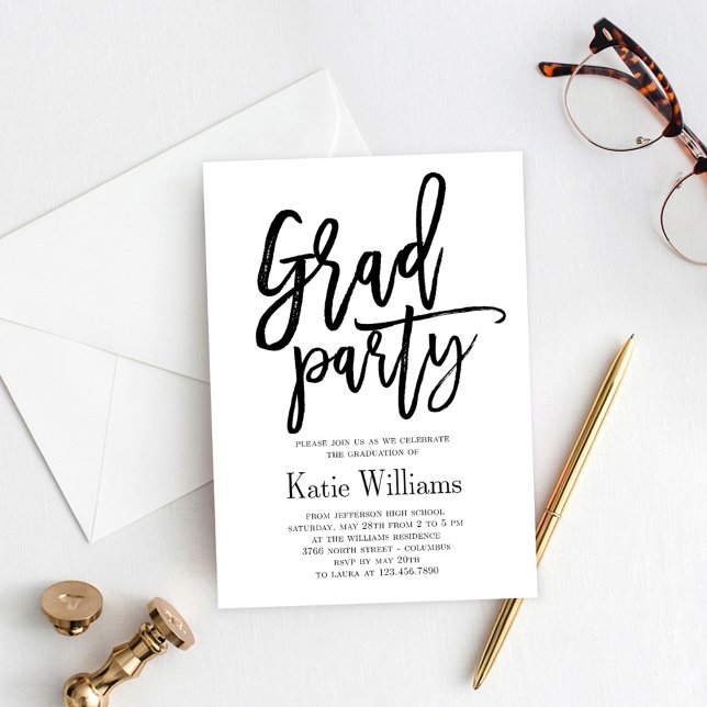 Brushed Charm Graduation Party Invitation (Creator Uploaded)