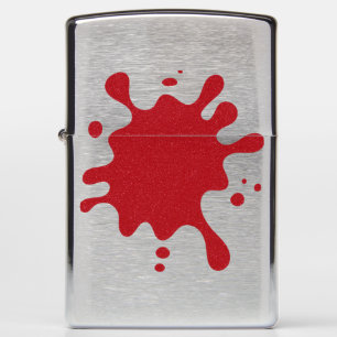 Brushed Chrome Zippo® – Tomato Red Ink Splash Zippo Lighter