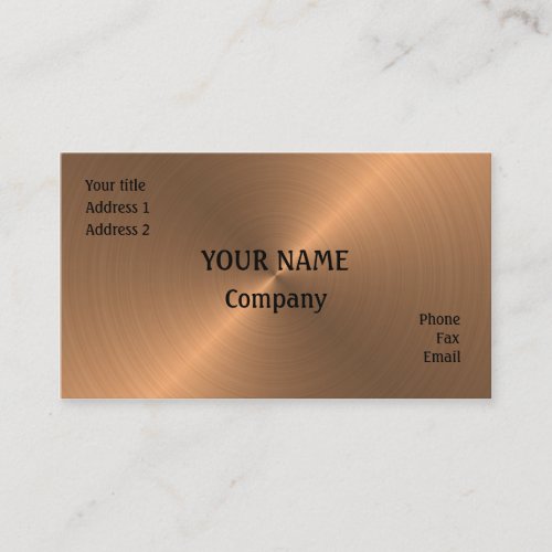 Brushed Copper Business Card Templates