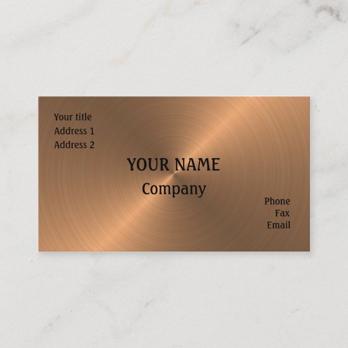 Brushed Copper Business Card