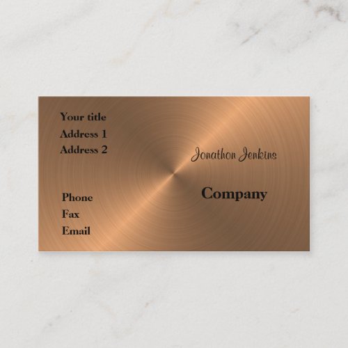 Brushed Copper Business Card Templates