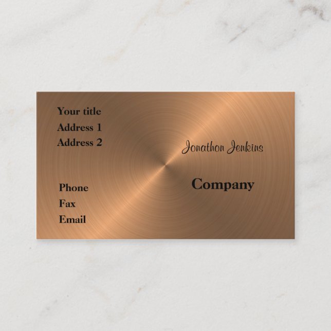 Brushed Copper Business Card (Front)