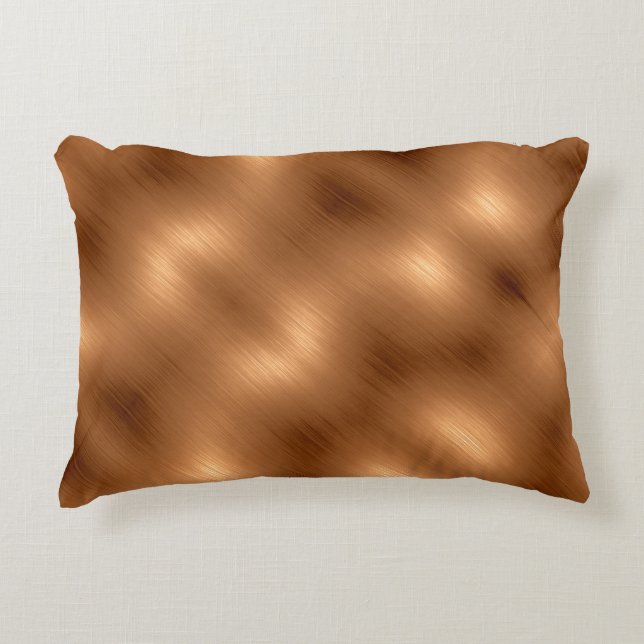 Brushed Copper Look Accent Pillow (Front)