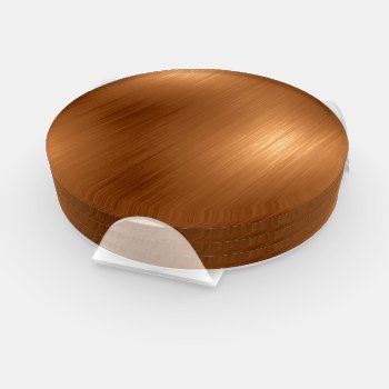 Brushed Copper Look Coaster Set