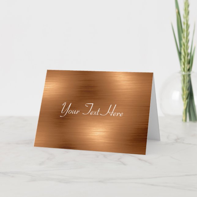 Brushed Copper Look Holiday Card (Front)