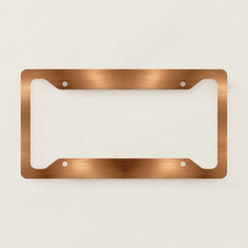 Brushed Copper Look License Plate Frame