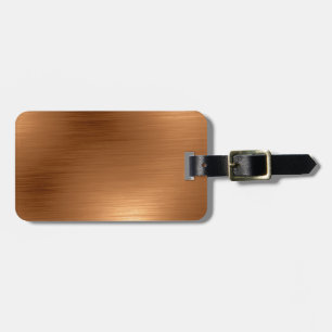 Brushed Copper Look Luggage Tag