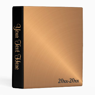 Brushed Copper Look Personalized and Dated Mini Binder