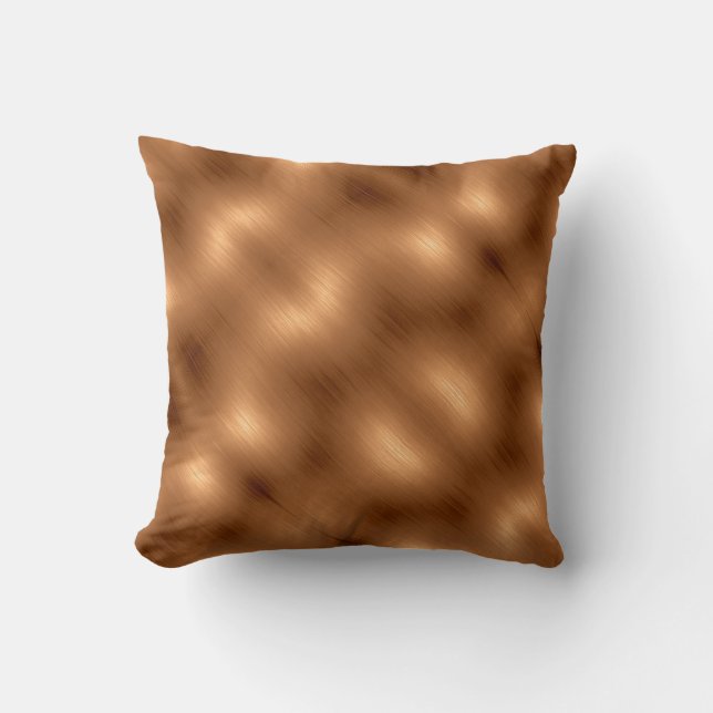 Brushed Copper Look Throw Pillow (Front)