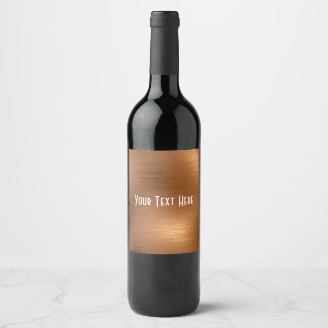Brushed Copper Look Wine Label (Front)
