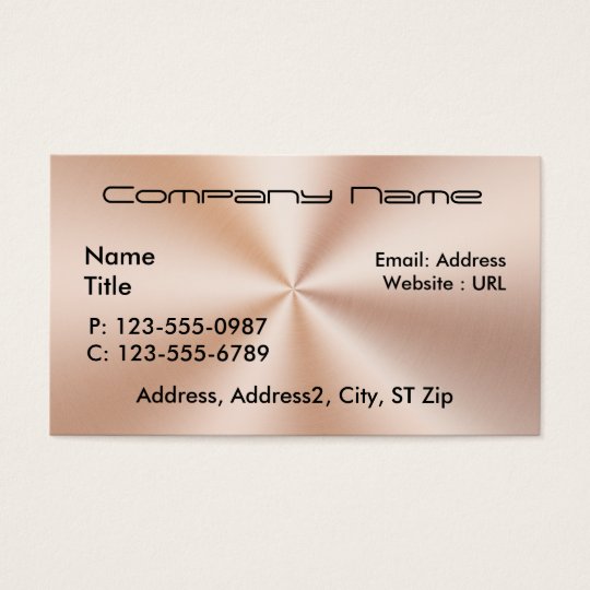 Brushed Copper Metal Business Cards Zazzle