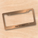 Brushed Copper metal Look Metallic Text License Plate Frame<br><div class="desc">This design may be personalized in the area provided by changing the photo and/or text. Or it can be customized by choosing the click to customize further option and delete or change the color, the background, add text, change the text color or style, or delete the text for an image...</div>