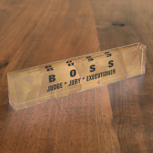 Brushed Copper Metallic Desk Nameplate