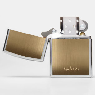 Brushed copper metallic shinny gradient zippo lighter