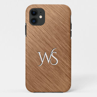 Brushed Copper Monogrammed iPhone 11 Case