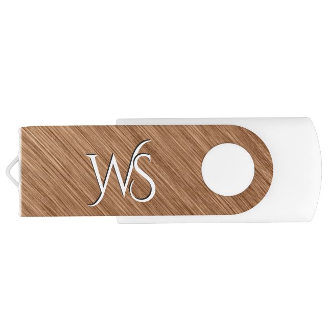 Brushed Copper Monogrammed Flash Drive (Back)