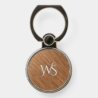 Brushed Copper Monogrammed Phone Ring Stand