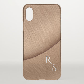 Brushed Copper Monogrammed iPhone X Case