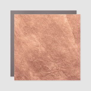 Brushed copper surface, metallic texture. car magnet