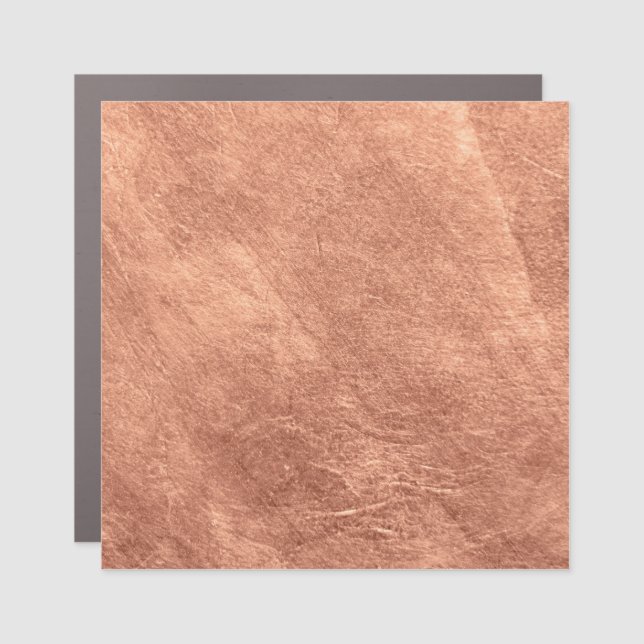 Brushed copper surface, metallic texture. car magnet (Front)