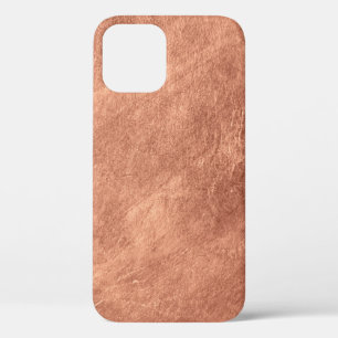 Brushed copper surface, metallic texture. iPhone 12 case