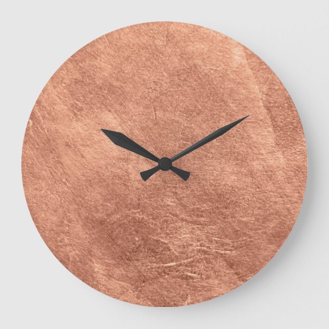 Brushed copper surface, metallic texture. large clock (Front)