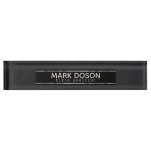 Brushed Dark Gray Metal Name Plate