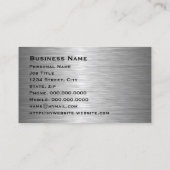 Brushed Dark  Silver Corporate Business Card (Back)