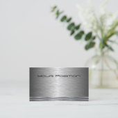 Brushed Dark  Silver Corporate Business Card (Standing Front)