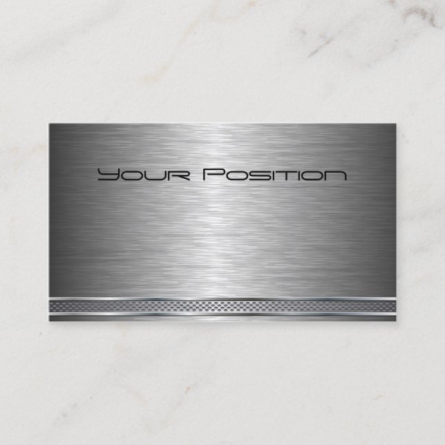Brushed Dark  Silver Corporate Business Card (Front)