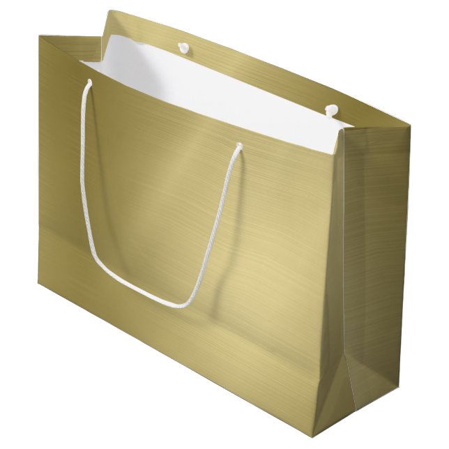 Brushed Deep Gold Large Gift Bag (Front Angled)