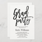 Brushed EDITABLE COLOR Graduation Party Invitation (Front/Back)