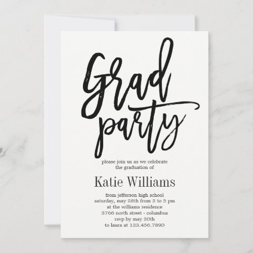 Brushed EDITABLE COLOR Graduation Party Invitation