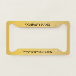 Brushed Faux Gold Metallic Custom Text License License Plate Frame