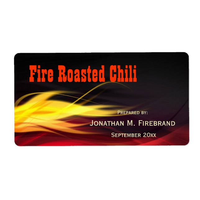 Brushed Flames Chili or Shop Label (Front)