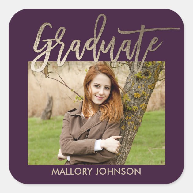 Brushed Glimmer EDITABLE COLOR Graduation Stickers