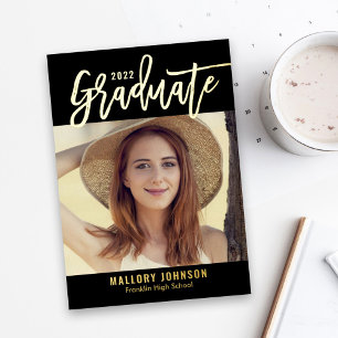 Brushed Glimmer Foil Graduation Invitation Card