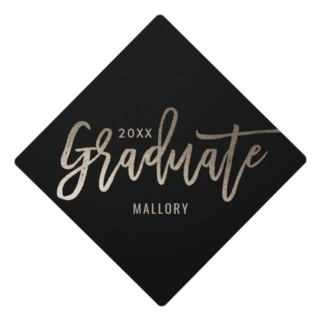 Brushed Glimmer Graduation Cap Topper (Front)