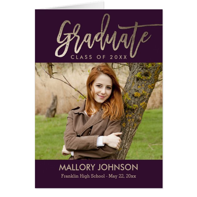 Brushed Glimmer Graduation Thank You Card
