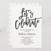 Brushed Glimmer Let's Celebrate Party Invitation