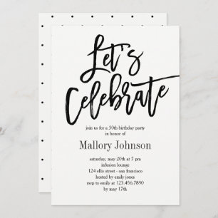 Brushed Glimmer Let's Celebrate Party Invitation