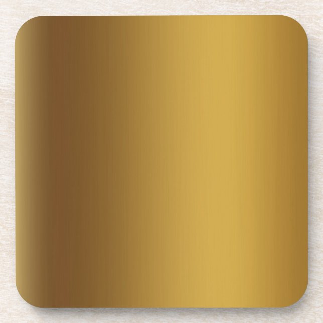 Brushed gold color beverage coaster (Front)