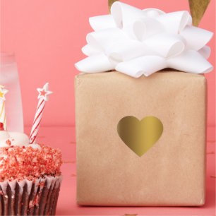 Brushed gold color heart sticker