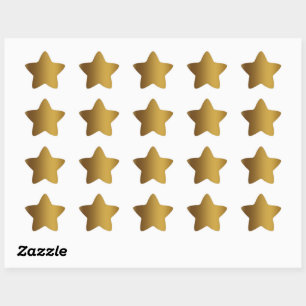 Brushed gold color star sticker
