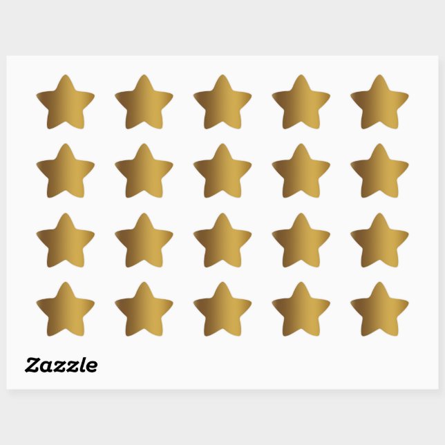 Brushed gold color star sticker (Sheet)